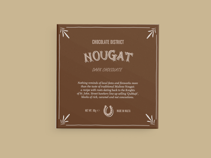 Chocolate District, Nougat Dark Chocolate Bar